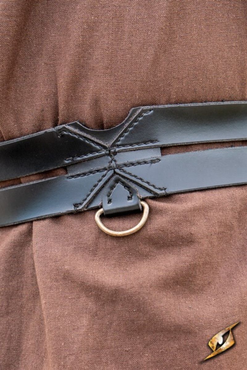 Twin Belt - Faux Leather - Black - 120cm